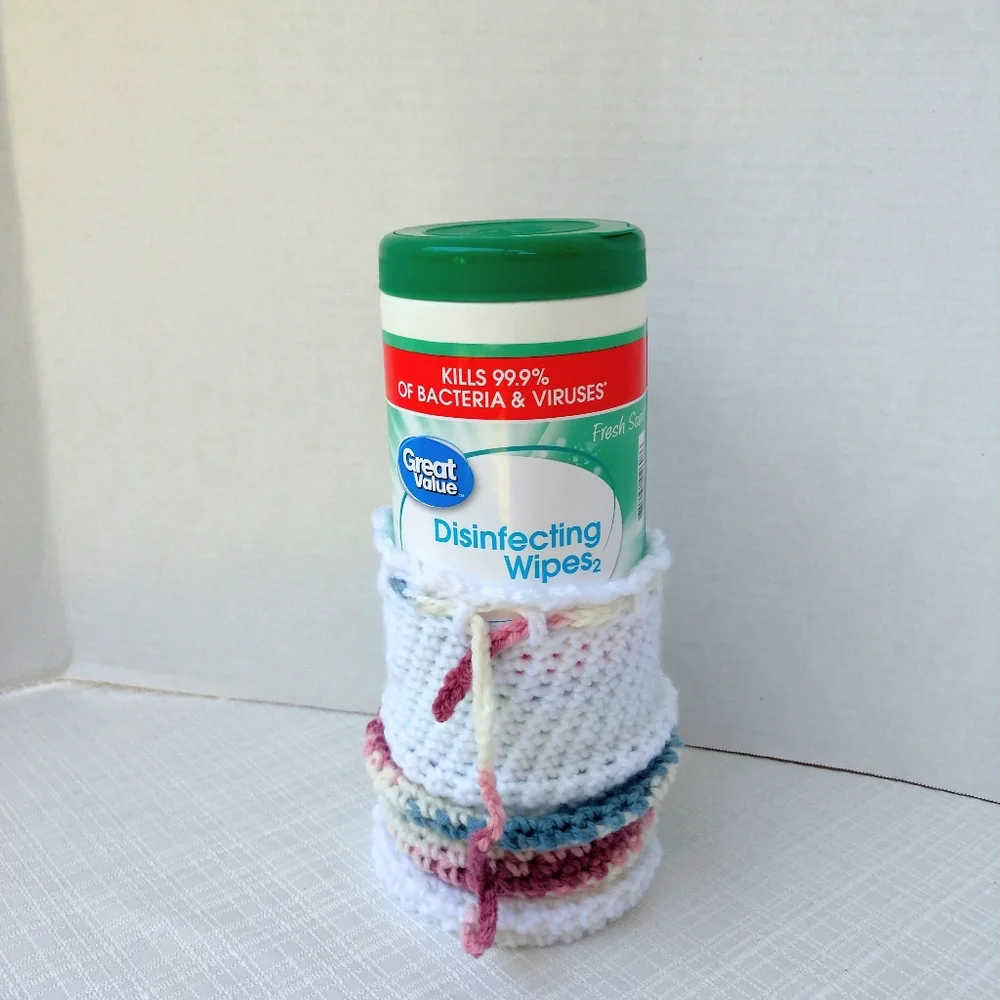 Bottle Vase Cover Hand Crafted Botanical Cotton Knit Gift Bar Cart Essential